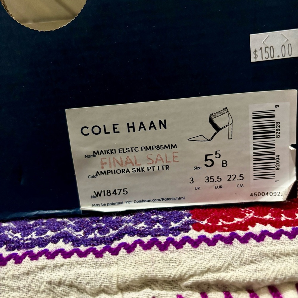 Cole Haan Womens Maikki Elastic Snake Print Heels Pumps Size 5.5 B - Picture 9 of 10